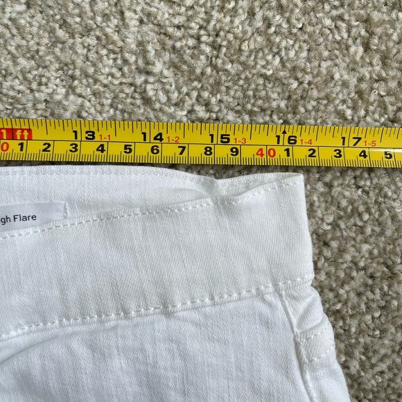 Frame Le High Flare Jeans Womens Size 33 White Denim Stretch Flared Leg Pants - Picture 12 of 16